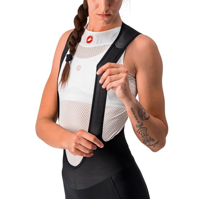 Castelli - Pantaloni lungi ciclism cu bretele pentru iarna si vreme rece pentru femei - Meno Wind W bibtight - negru