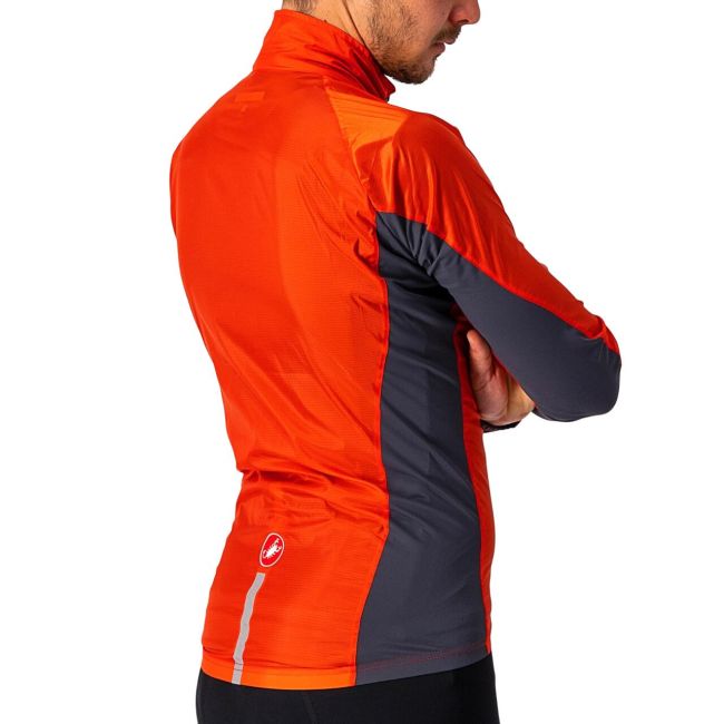 Castelli Squadra stretch - jacheta ciclism anti vant - rosu-antracit
