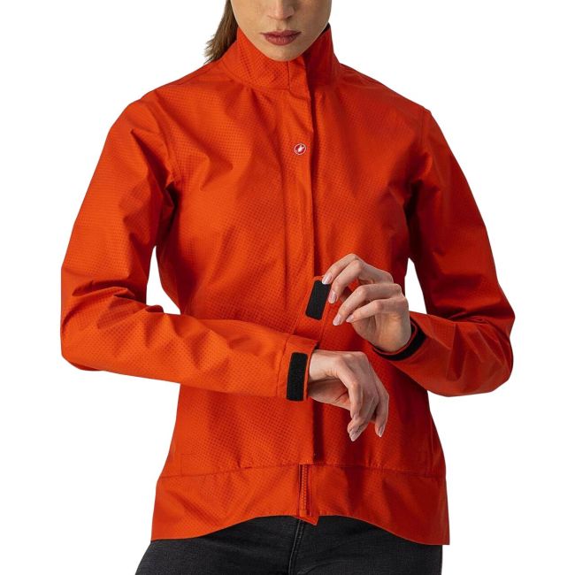 Castelli Commuter Reflex W - jacheta ciclism pentru femei impermeabila portocalie