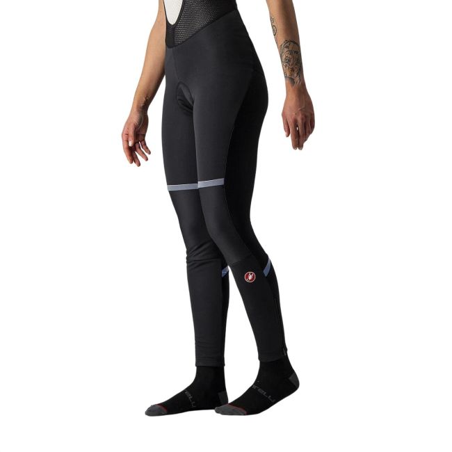 Castelli - pantaloni lungi ciclism cu bretele femei vreme rece si vant Polare 3 Bibtights - negru