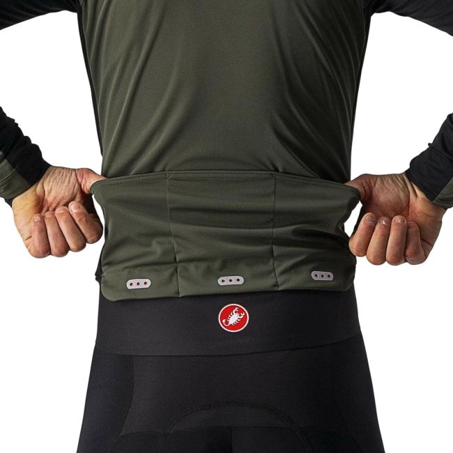 Castelli - jacheta ciclism de iarna Alpha Ros 2 Gore-Tex Infinium wind stopper - verde militar rosu