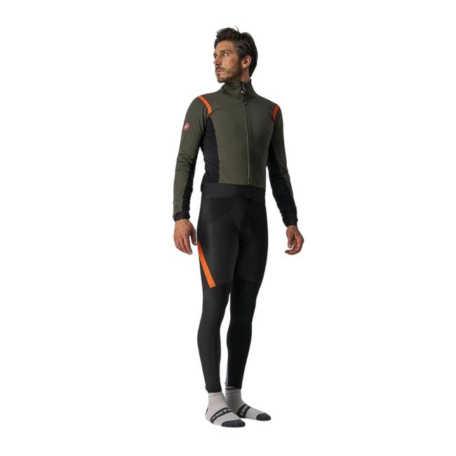 Castelli - jacheta ciclism de iarna Alpha Ros 2 Gore-Tex Infinium wind stopper - verde militar rosu