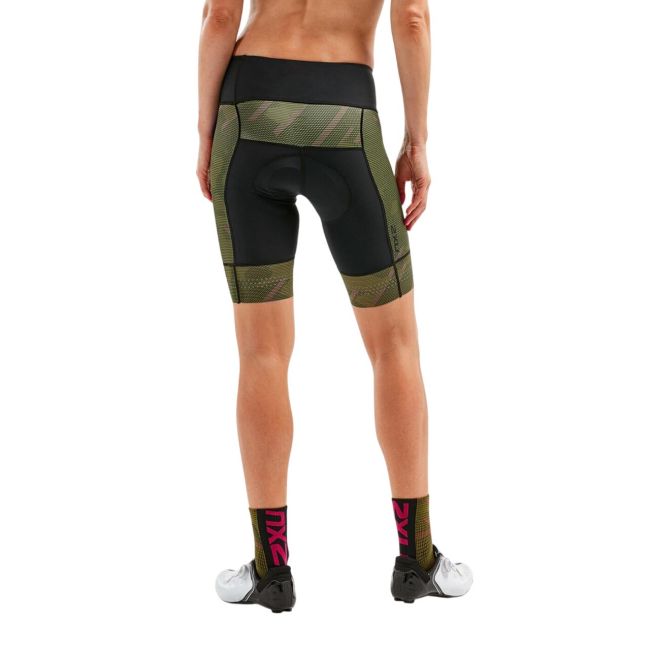 2XU - pantaloni scurti ciclism pentru femei Elite Cycle Shorts - negru verde camuflaj
