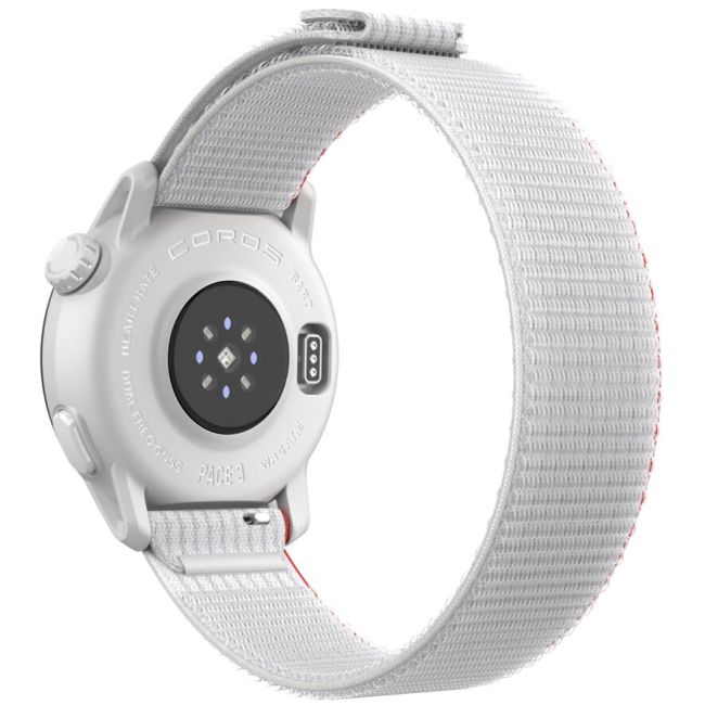 Coros - Pace 3 - ceas multisport GPS - alb rosu Chalk - curea alba/nailon