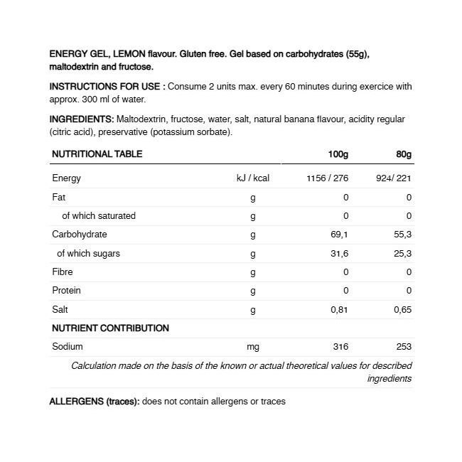 226ers - gel energie - High Fructose Gel - lamaie - 80gr
