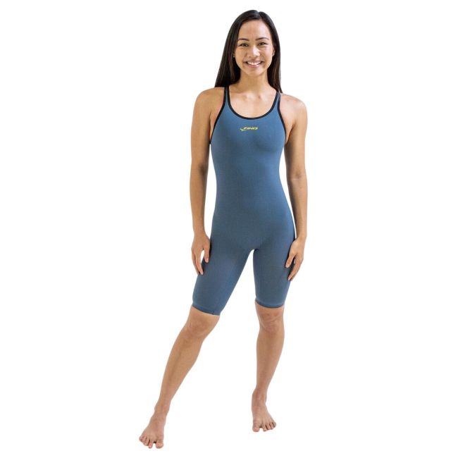 Finis - Costum inot tehnic pentru fete sau femei - Fuse Open Back Kneeskin - gri