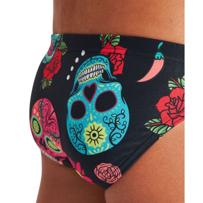 Arena - costum inot baieti - slip - Crazy Skulls Carnival Jr - Black | Multi