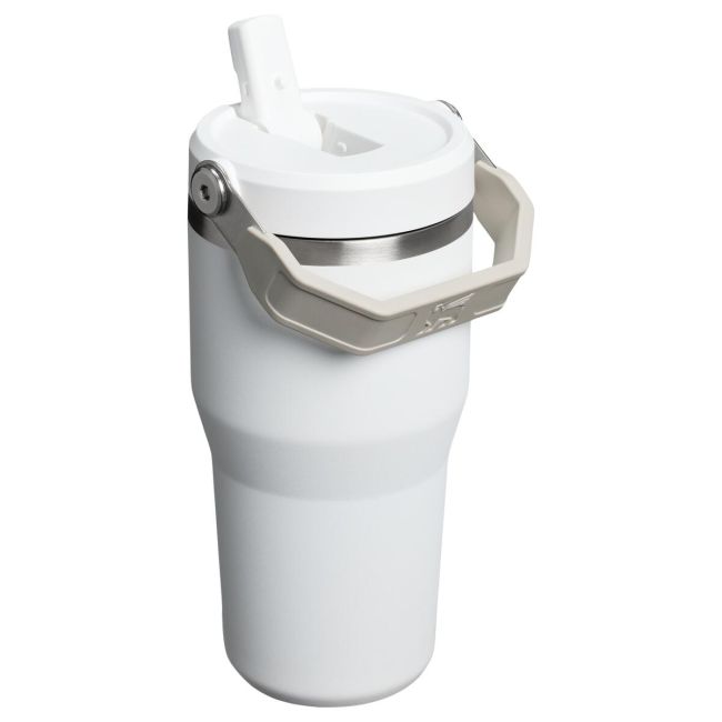 Stanley - termos tip sticla cu pai - IceFlow™ Flip Straw Tumbler - 0.6L - alb frost