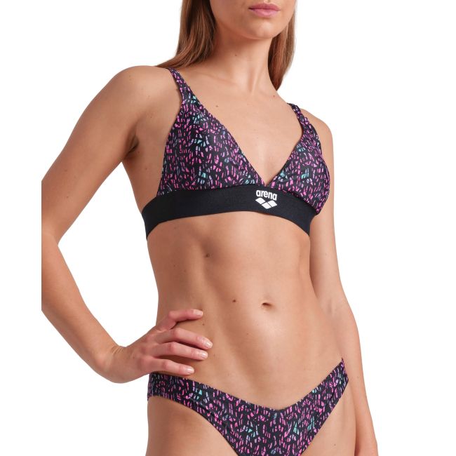 Arena - costum inot femei 2 piese - Monogram Elastic Bikini Triangle - Black I Multi