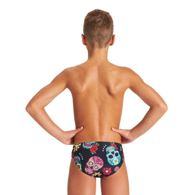 Arena - costum inot baieti - slip - Crazy Skulls Carnival Jr - Black | Multi