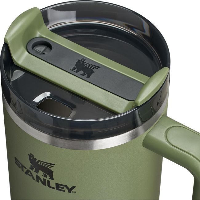 Stanley - termos tip sticla cu pai - Quencher H2.0 Tumbler - Verde negru - 1.18L