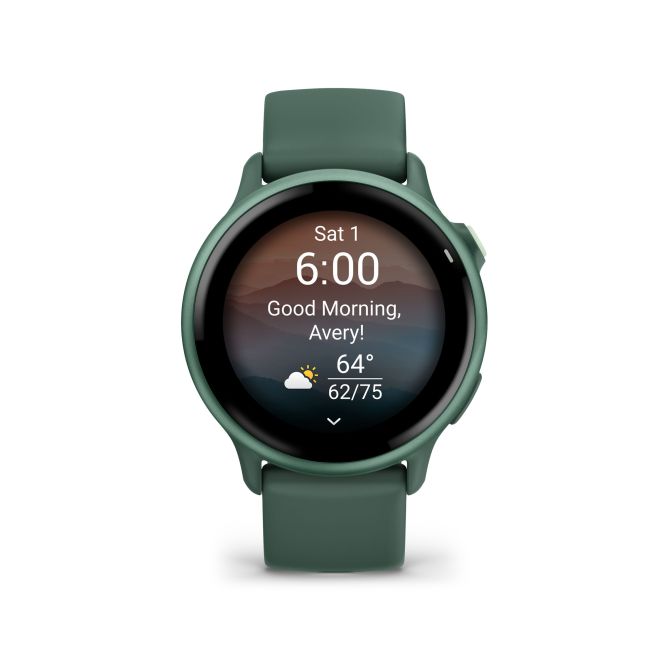 Garmin - vivoactive 6 smartwatch cu GPS și AMOLED - ramă și carcasă verde Jasper - bratara din silicon verde Jasper