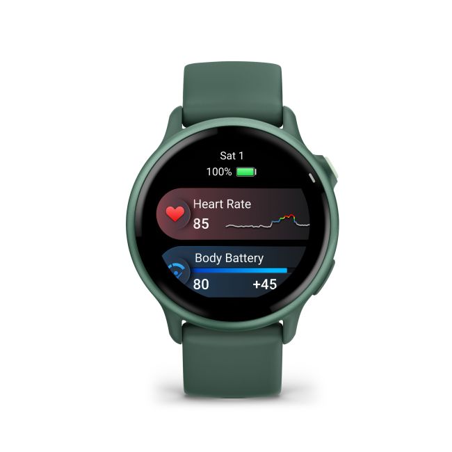 Garmin - vivoactive 6 smartwatch cu GPS și AMOLED - ramă și carcasă verde Jasper - bratara din silicon verde Jasper