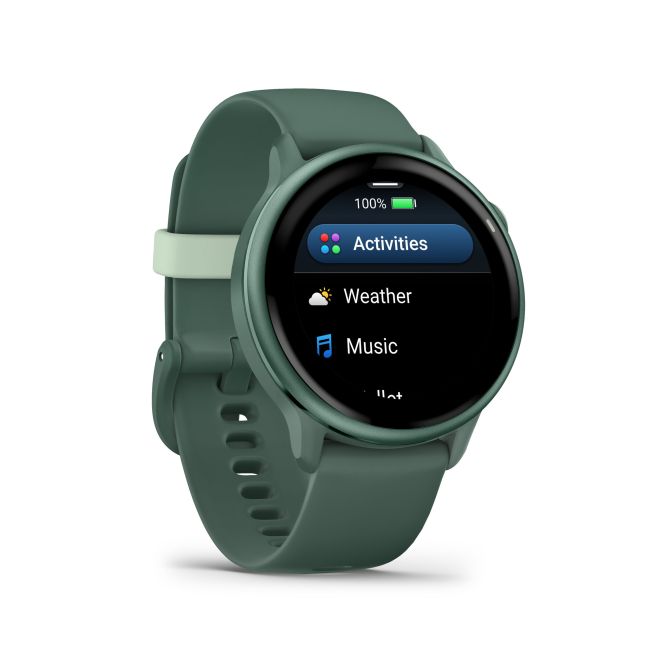 Garmin - vivoactive 6 smartwatch cu GPS și AMOLED - ramă și carcasă verde Jasper - bratara din silicon verde Jasper