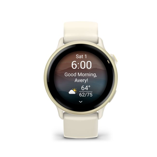 Garmin - vivoactive 6 smartwatch cu GPS și AMOLED - ramă lunar gold - carcasă lunar şi bratara din silicon Bone