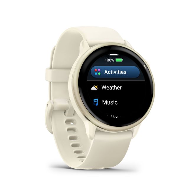 Garmin - vivoactive 6 smartwatch cu GPS și AMOLED - ramă lunar gold - carcasă lunar şi bratara din silicon Bone