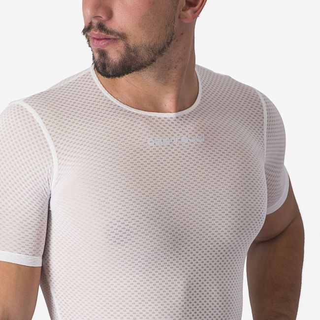 Castelli - bluza de corp cu maneca scurta - Pro Mesh 2.0 Short Sleeve - 15-28 gr C - alb