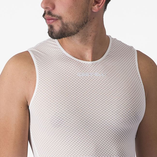 Castelli - bluza de corp fara maneci - Pro Mesh 2.0 Sleeveless - 15-28 gr C - alb