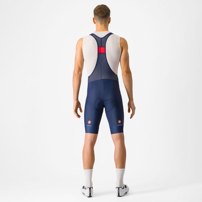 Castelli - pantaloni ciclism scurti cu bretele - Entrata 2 Bibshort - 15-35 gr C - albastru belgian