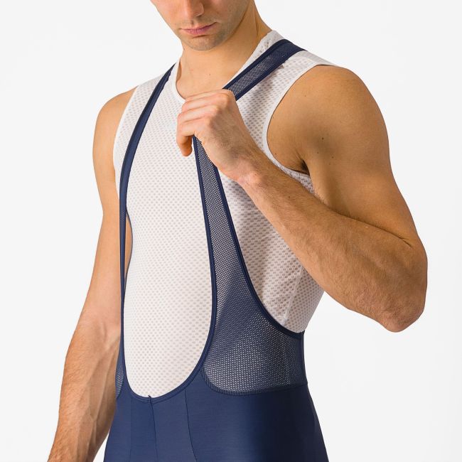 Castelli - pantaloni ciclism scurti cu bretele - Entrata 2 Bibshort - 15-35 gr C - albastru belgian