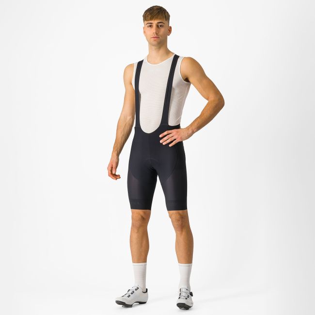 Castelli - pantaloni ciclism scurti cu bretele - Superleggera Bibshort - 20-40 gr C - negru