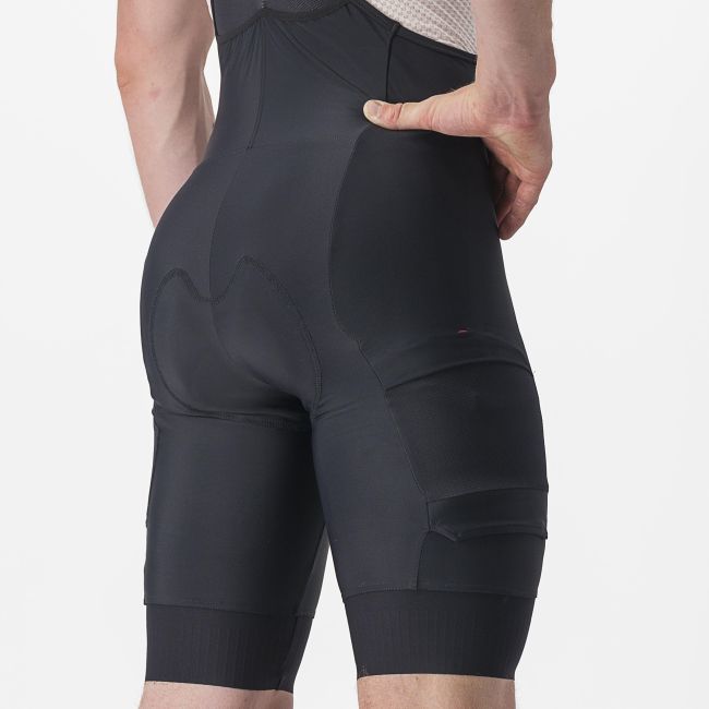 Castelli - pantaloni ciclism scurti cu bretele - Unlimited Cargo Bibshort - 15-35 gr C - negru