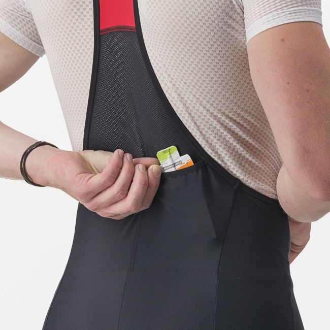 Castelli - pantaloni ciclism scurti cu bretele - Unlimited Cargo Bibshort - 15-35 gr C - negru