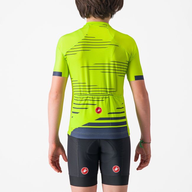Castelli - tricou ciclism maneca scurta copii - Aero Kid Jersey - verde lime | albastru