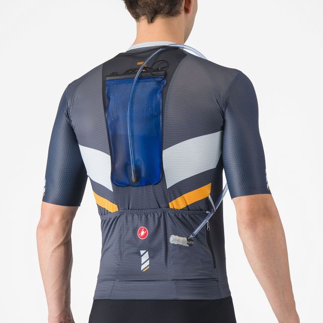 Castelli - tricou ciclism maneca scurta race fit - Unlimited Pro Jersey - 18-35 gr C - albastru | portocaliu