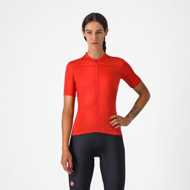Castelli - tricou ciclism maneca scurta regular fit - Anima 4 W Jersey - 18-32 gr C - rosu deschis