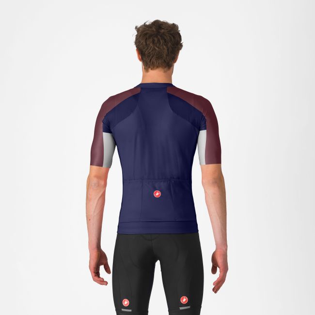 Castelli - tricou ciclism maneca scurta regular fit - Entrata 6 Jersey - albastru | bordo