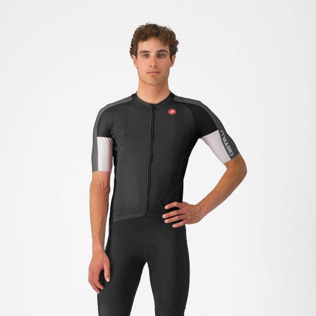 Castelli - tricou ciclism maneca scurta regular fit - Entrata 6 Jersey - negru | gri