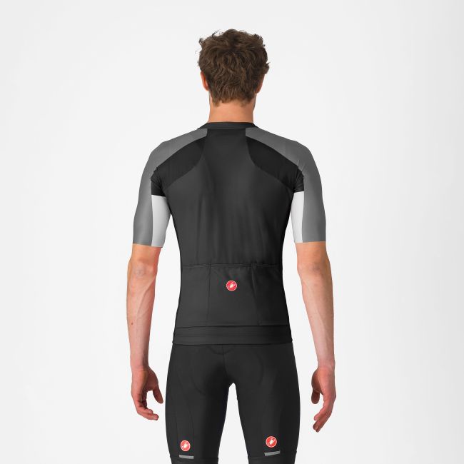 Castelli - tricou ciclism maneca scurta regular fit - Entrata 6 Jersey - negru | gri