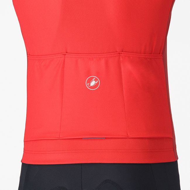 Castelli - tricou ciclism maneca scurta regular fit - Entrata 6 Jersey - rosu | gri