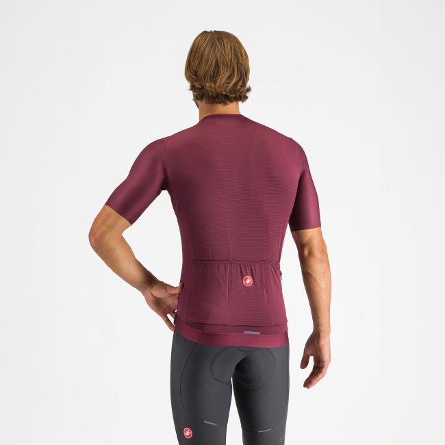 Castelli - tricou ciclism maneca scurta tailored fit - Espresso Jersey - 18-35 gr C - bordo | argintiu