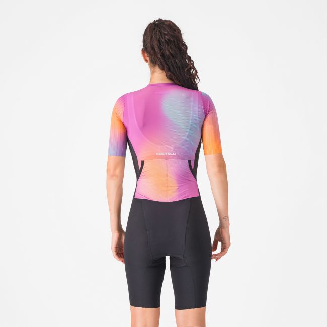 Castelli - costum triatlon cu maneca scurta - PR 2 W Speed Suit - negru | portocaliu
