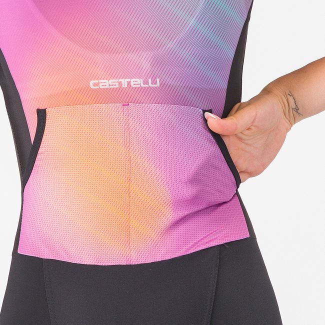 Castelli - costum triatlon cu maneca scurta - PR 2 W Speed Suit - negru | portocaliu