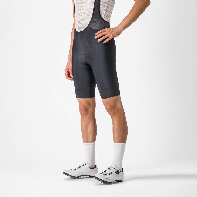 Castelli - pantaloni ciclism scurti cu bretele - Entrata 2 Bibshort - 15-35 gr C - negru