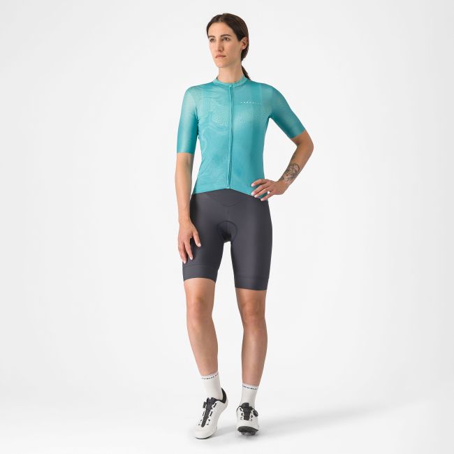 Castelli - pantaloni ciclism scurti cu bretele - Prima 2 Dt Bibshort - 16-35 gr C - gri inchis | albastru