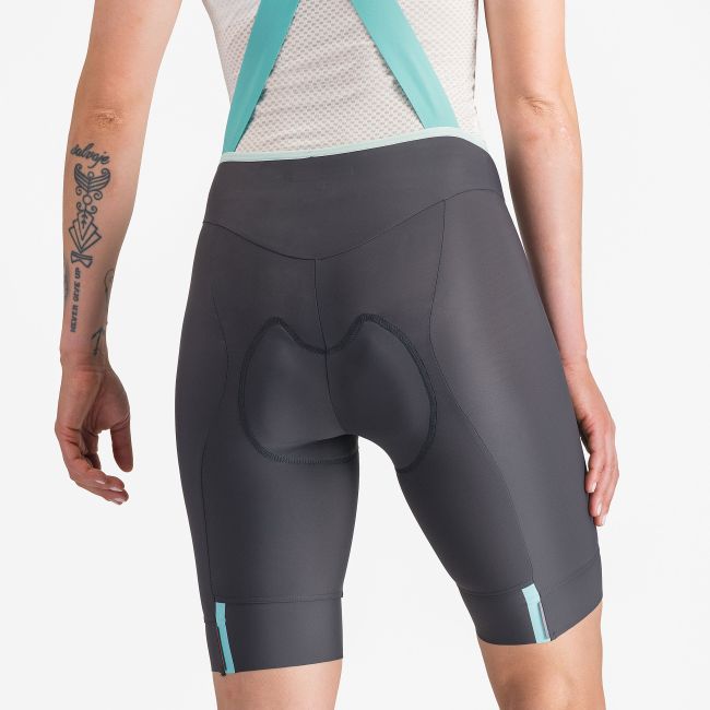 Castelli - pantaloni ciclism scurti cu bretele - Prima 2 Dt Bibshort - 16-35 gr C - gri inchis | albastru