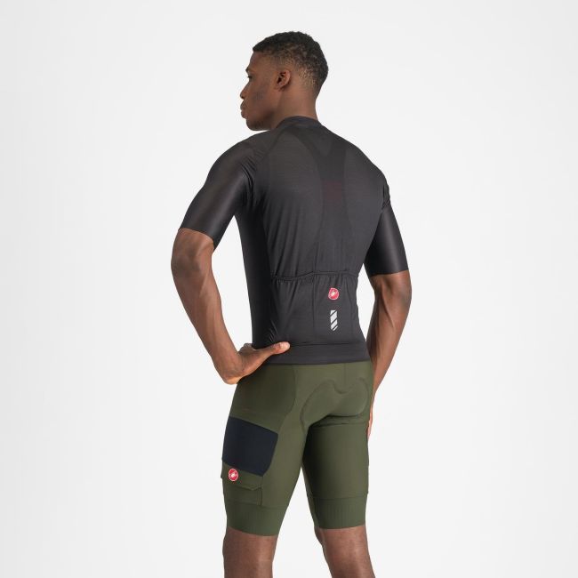 Castelli - pantaloni ciclism scurti cu bretele - Unlimited Cargo Bibshort - 15-35 gr C - verde Deep Green