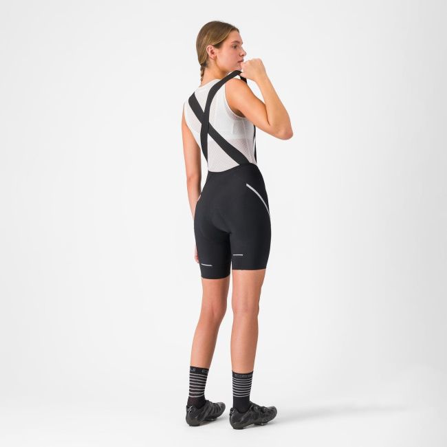 Castelli - pantaloni ciclism scurti cu bretele - Velocissima 3 Bibshort - 15-38 gr C - negru | argintiu