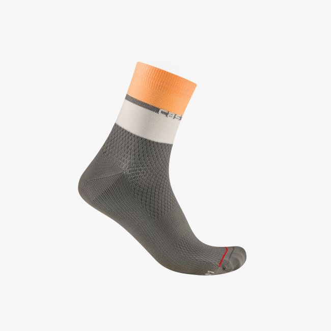 Castelli - sosete ciclism - Elegante 12 Sock - gri | portocaliu