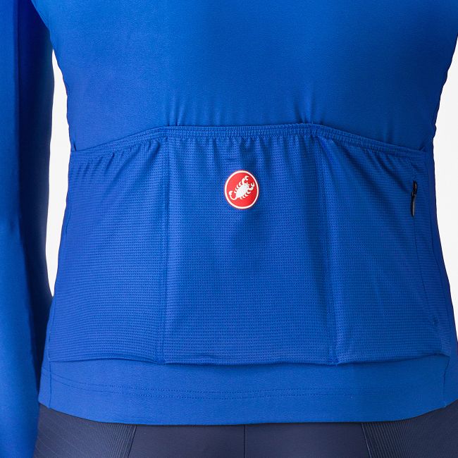Castelli - tricou ciclism maneca lunga tailored fit cu protectie solara - Upf Long Sleeve Jersey - albastru azzurro