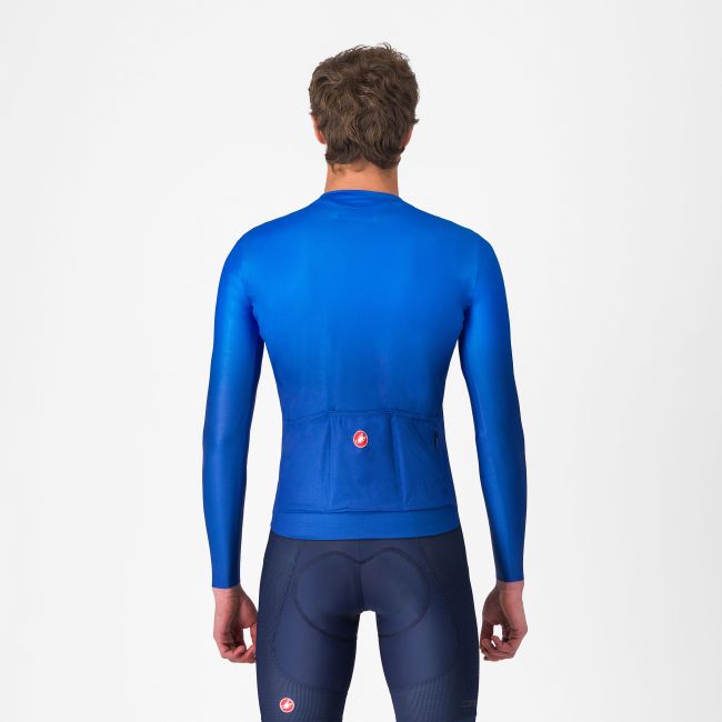 Castelli - tricou ciclism maneca lunga tailored fit cu protectie solara - Upf Long Sleeve Jersey - albastru azzurro