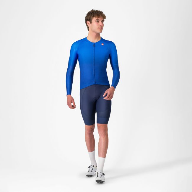 Castelli - tricou ciclism maneca lunga tailored fit cu protectie solara - Upf Long Sleeve Jersey - albastru azzurro
