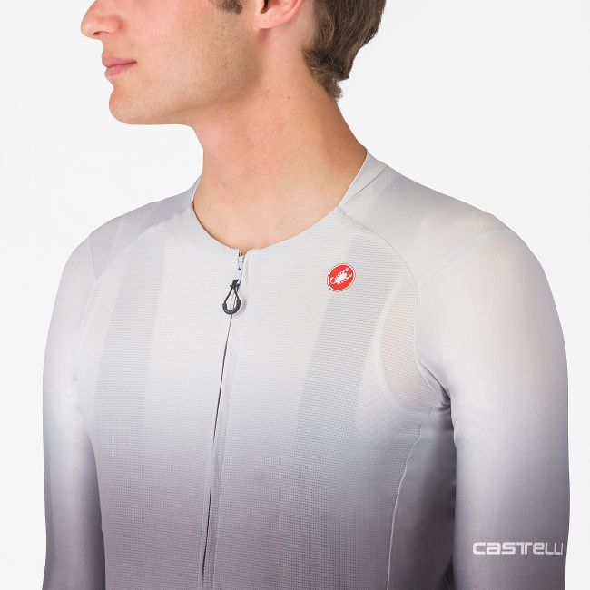 Castelli - tricou ciclism maneca lunga tailored fit cu protectie solara - Upf Long Sleeve Jersey - gri argintiu