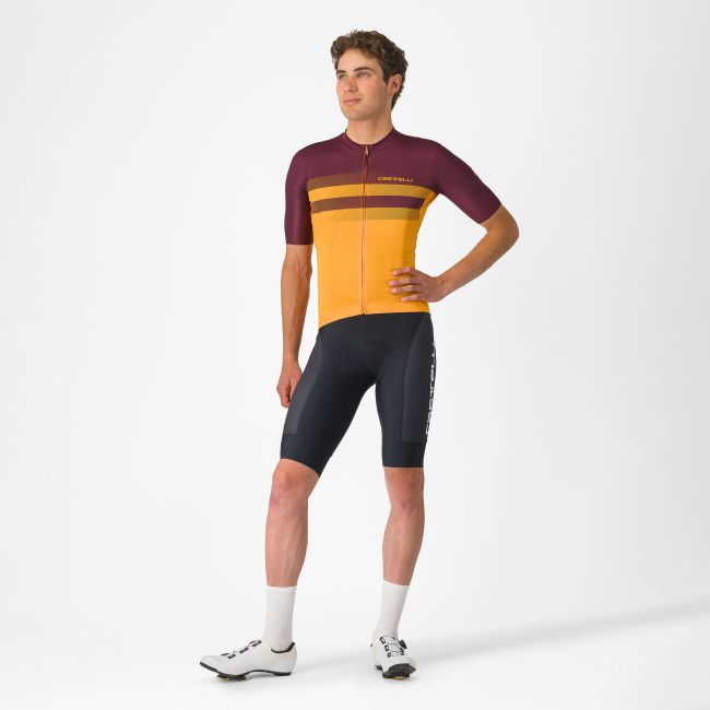 Castelli - tricou ciclism maneca scurta regular fit - Simbolo Jersey - portocaliu | bordo