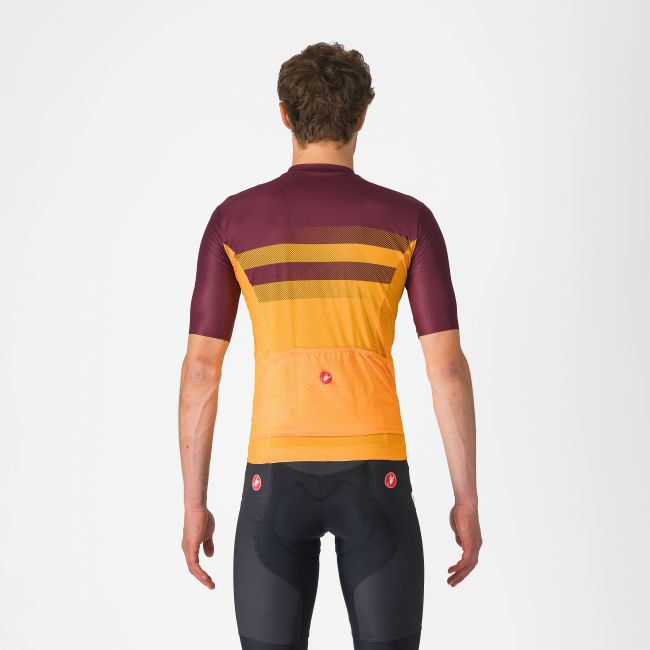 Castelli - tricou ciclism maneca scurta regular fit - Simbolo Jersey - portocaliu | bordo
