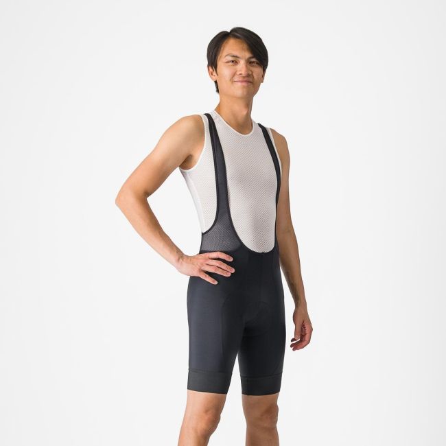 Castelli - pantaloni ciclism scurti cu bretele - Entrata 2 Bibshort - 15-35 gr C - negru